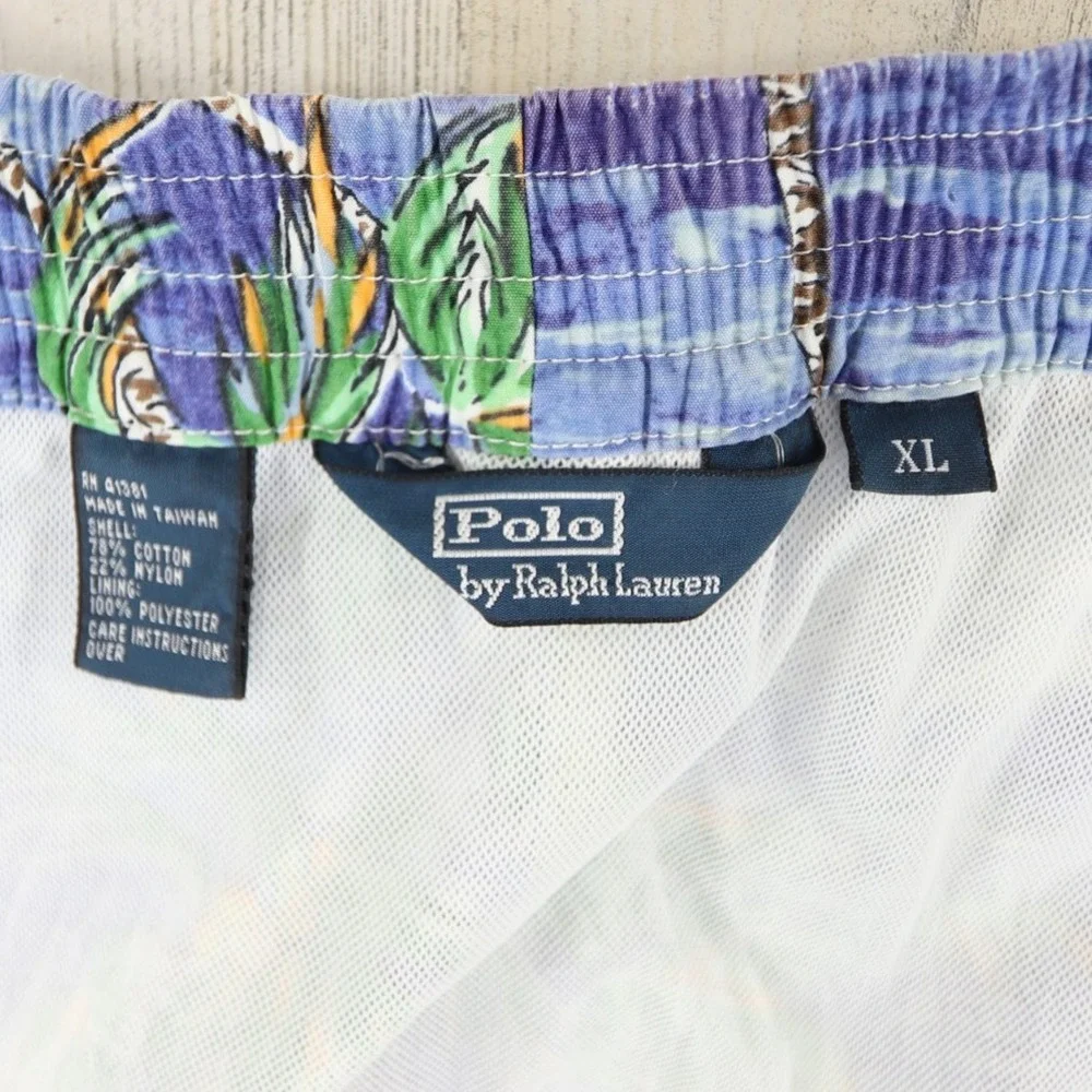 Polo Ralph Lauren Swim Shorts Mens XL Tropical Hawaiian Hula Lined Pockets